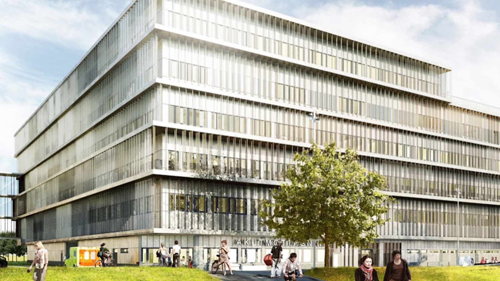 Stålkonstruktioner vid nya akutbyggnaden på Danderyds sjukhus