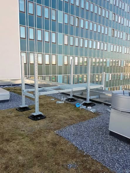 Stålkonstruktion vid fasad